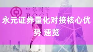 永元证券量化对接核心优势 速览